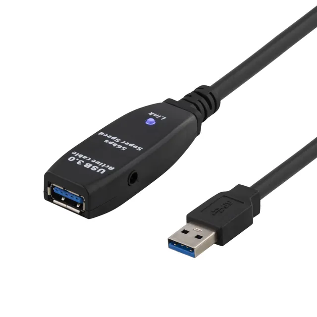 PRIME aktiv USB 3.0-förlängningskabel - Typ A ha - ho - 5m - Svart