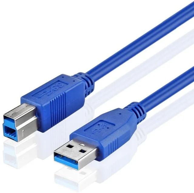 USB 3.1 kabel 1,8m USB A till USB B blå USB Super Speed skrivarkabel