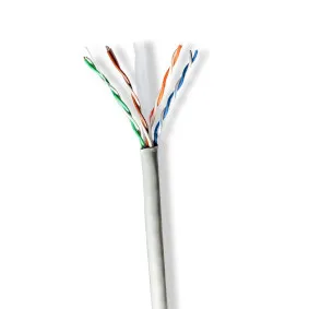 CAT6 nätverkskabel rulle | Solid | U/UTP | CCA | 305 m | Inomhus | Rund | PVC | Grå | Dragkorg