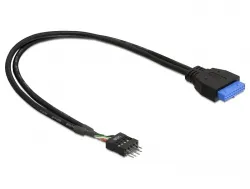 intern kabel från USB 3.0 till USB 2.0, IDC20 ho - IDC10 ha, 0,3m, svart