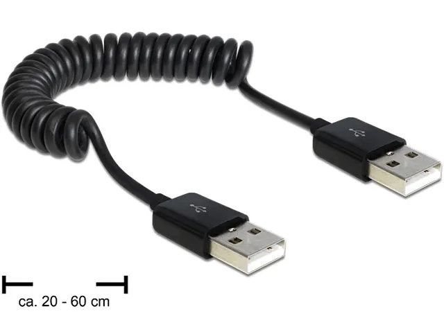 Kabel USB 2.0-A hane/hane spiralkabel