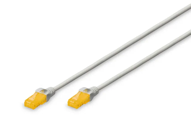 - Patch-kabel - RJ-45 (hane) till RJ-45 (hane) - 1 m - 3.65 mm - UTP - CAT 6a - halogenfri, formpressad, hakfri - grå