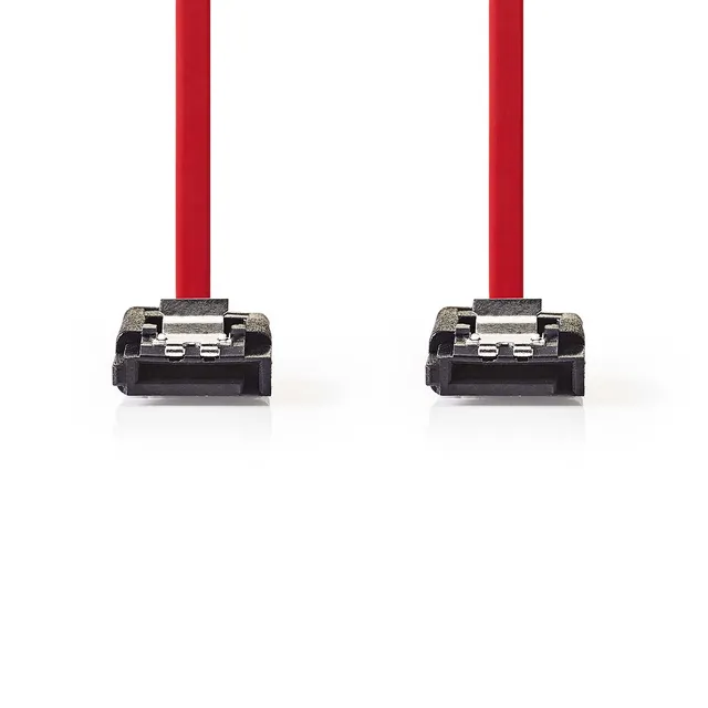 SATA kabel | 3 Gbps | SATA 7-Pin Hona | SATA 7-Pin Hona | Nickelplaterad | 0.50 m | Platt | PVC | Röd | Låda