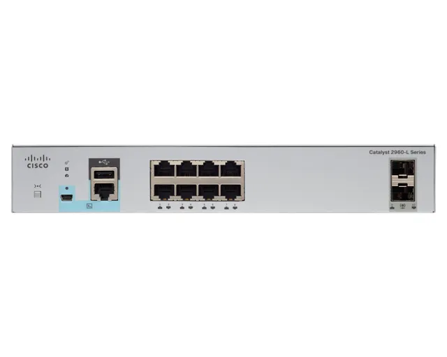 Catalyst 2960L-8TS-LL - Switch - Administrerad - 8 x 10/100/1000 + 2 x gigabit SFP (upplänk) - skrivbordsmodell, rackmonterbar - återanvänd