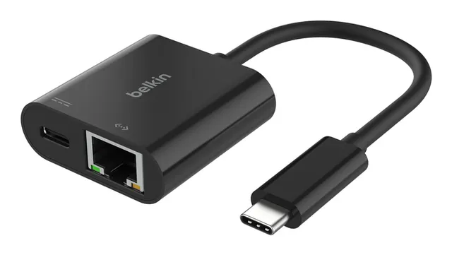 Adapter USB-C till USB-C/Ethernet Svart 100W