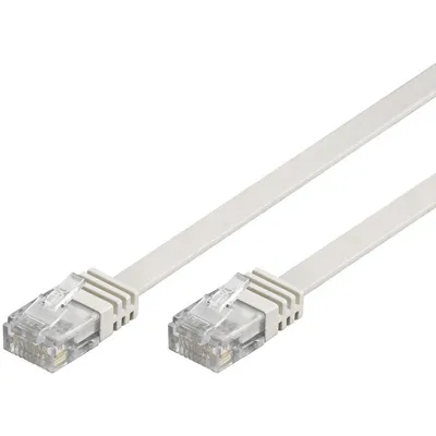 U/UTP Cat6 patchkabel - 2m - Flat- Vit