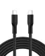 Nylonflätad Snabbladdningskabel USB-C till C, 240W 3M Svart