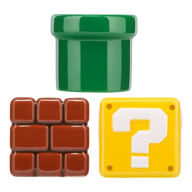 Super Mario Set of 3 Shaped Snack Bowls