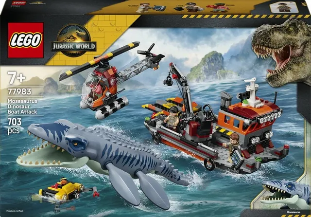 Jurassic World Dinosaurieattack med båt och mosasaurus 77983