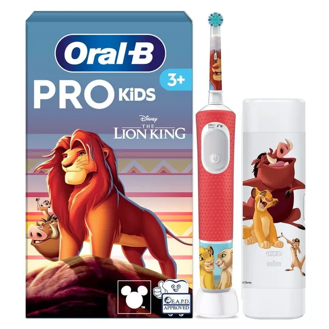 eltandborste Vitality Pro Kids Lejonkungen Resefodral